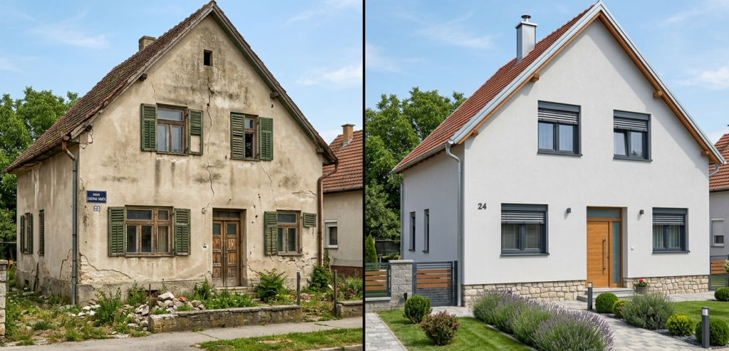 izrada fasade kuća prije poslije cijena fasade