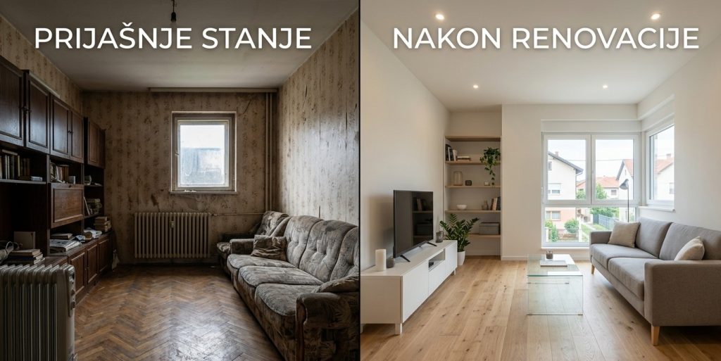Adaptacija stana Osijek prije i poslije