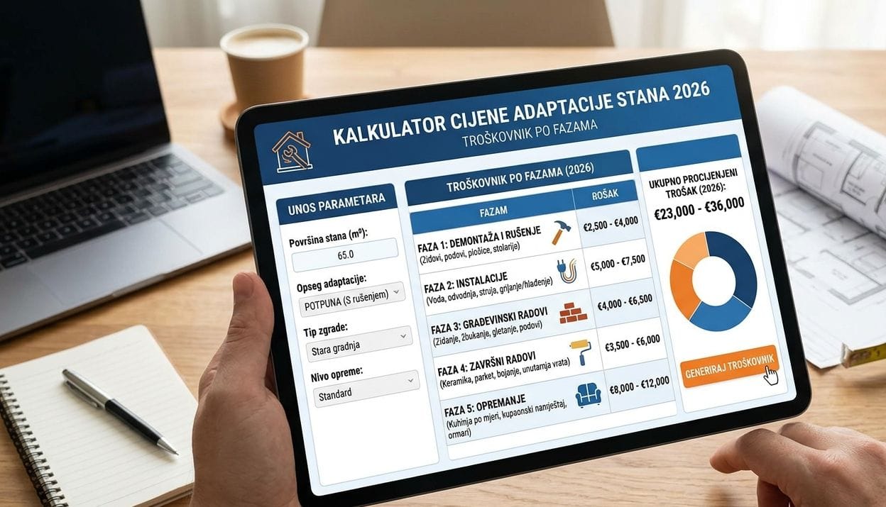 Cijena adaptacije stana 2026
