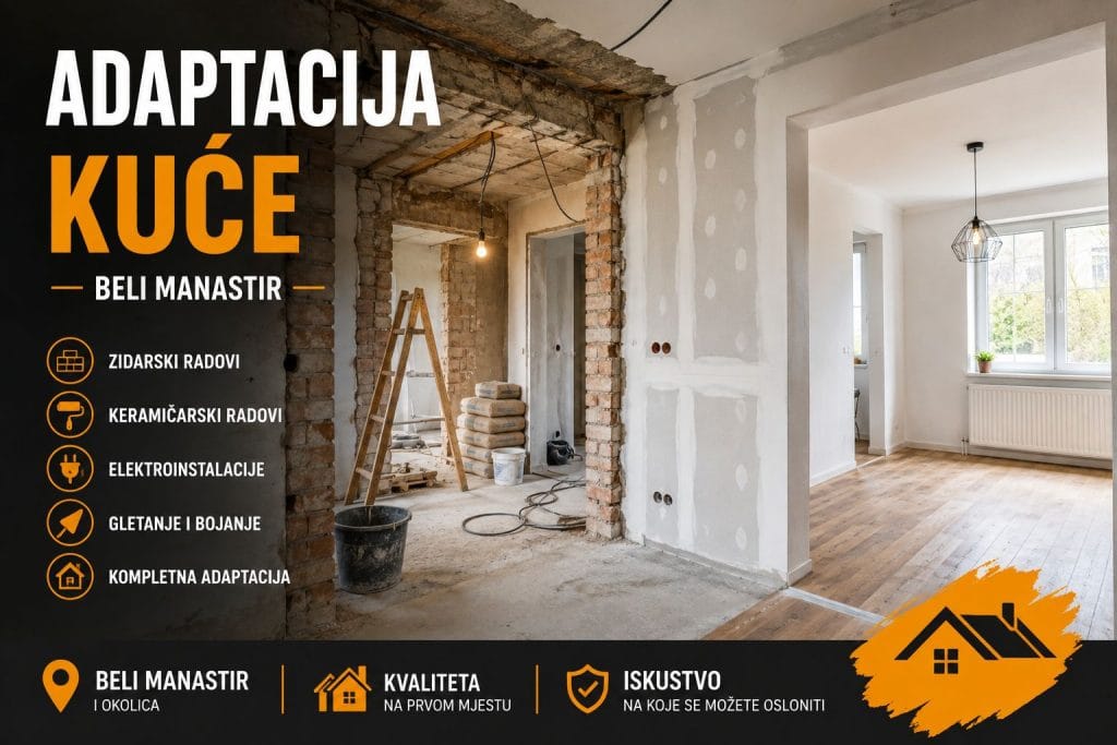 Adaptacija kuće Beli Manastir i okolica