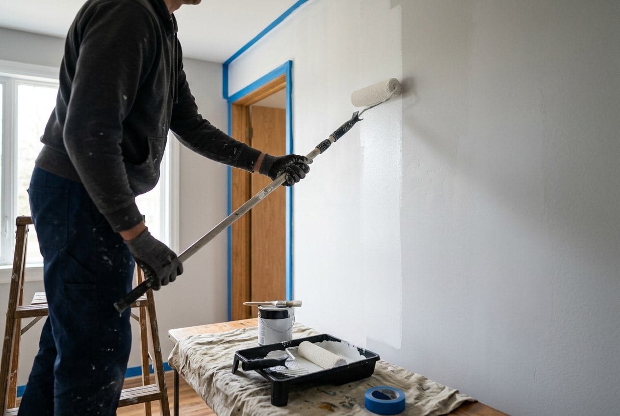 Bojanje zida valjkom preko pripremljene i gletane podloge